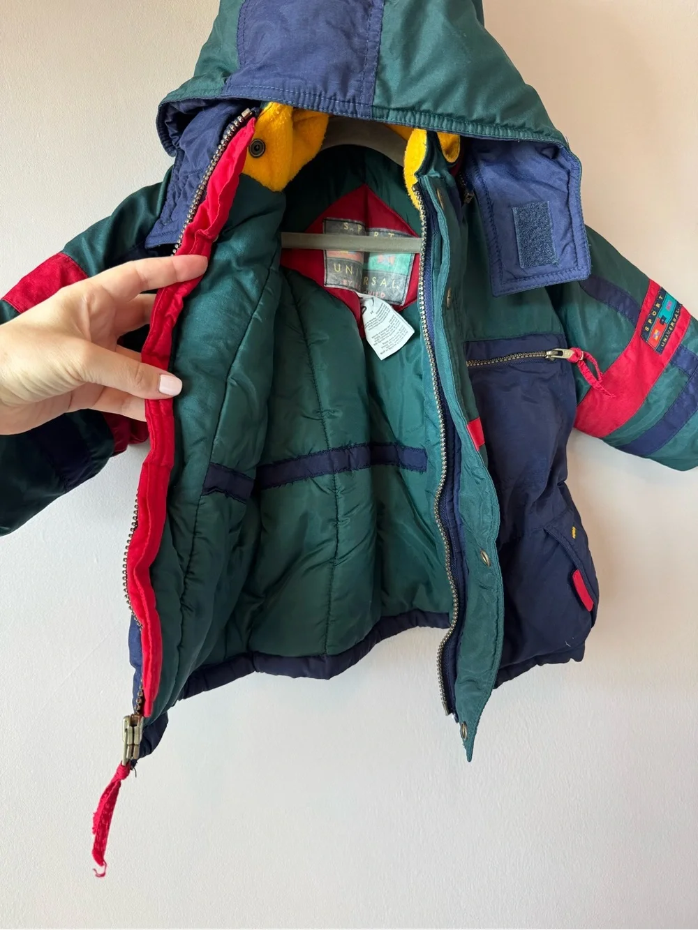 Vintage Sports Universal by Rothschild Rare Colorblock Hooded Ski Jacket Size 2T